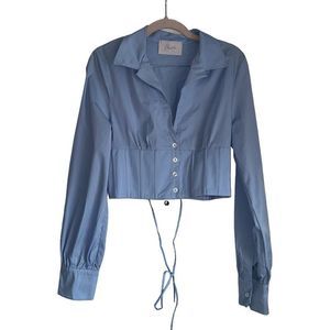 Women's Blue Button Down Shirt